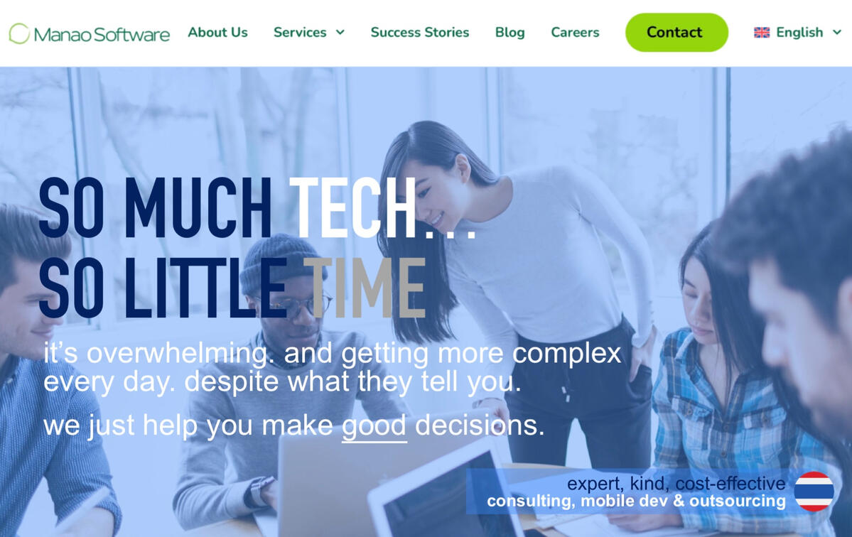 agencyH1 Manao Software strategy marketing landing page upgrade optimized CRO Thailand